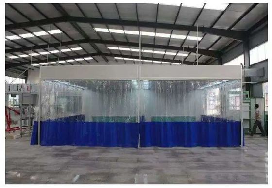 Pre Station Double Bay Preparation Station with Zero Level Entry and Rear PVC Curtains for Enhanced Safety and Air Extraction